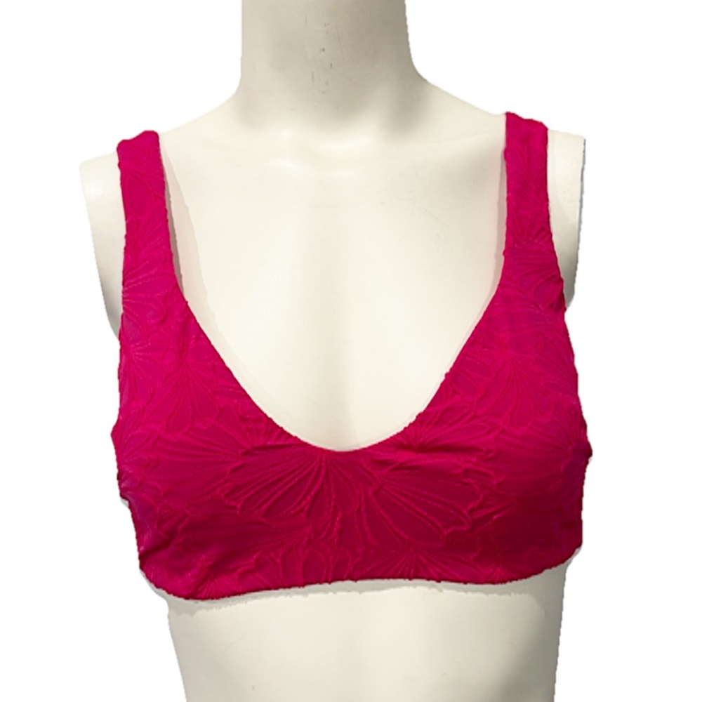 NWOT Andie Bikini Top Women’s Medium The Delray Top Lava Textured Floral